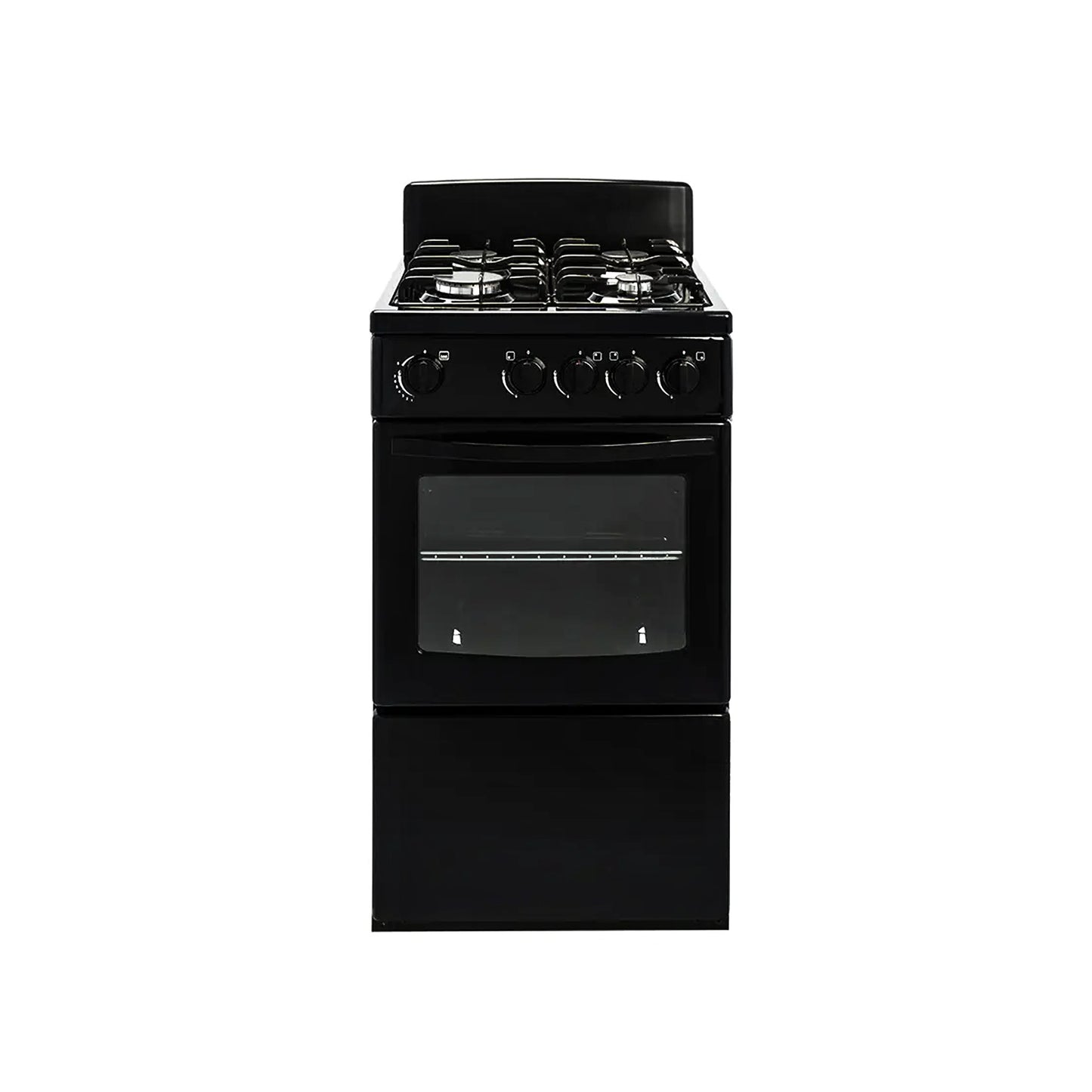 Univa 4 Burner Gas Stove with 58Lt Gas Oven Black