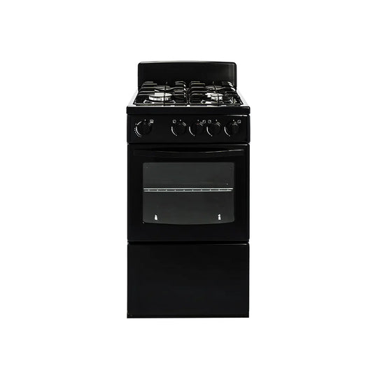 Univa 4 Burner Gas Stove with 58Lt Gas Oven Black