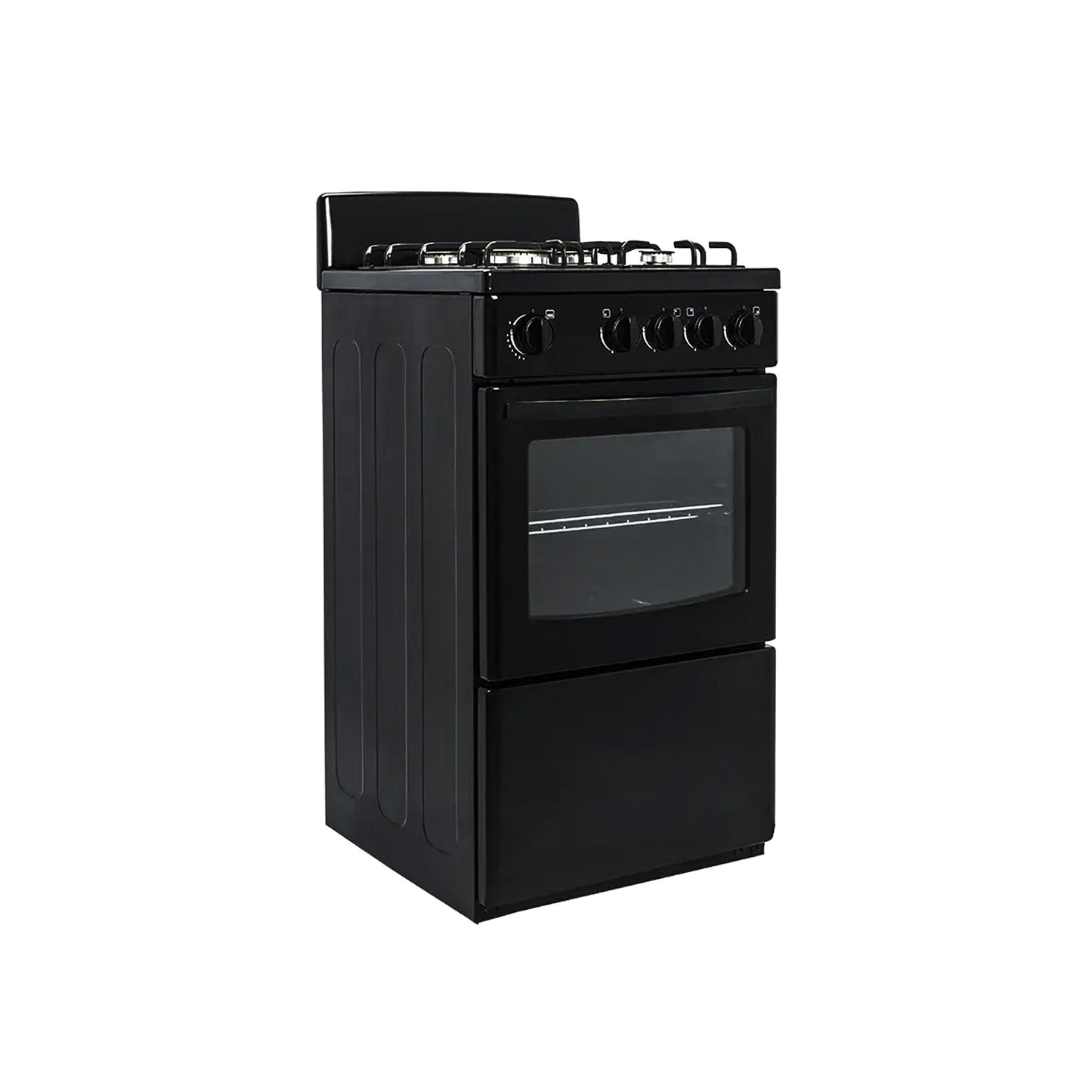 Univa 4 Burner Gas Stove with 58Lt Gas Oven Black