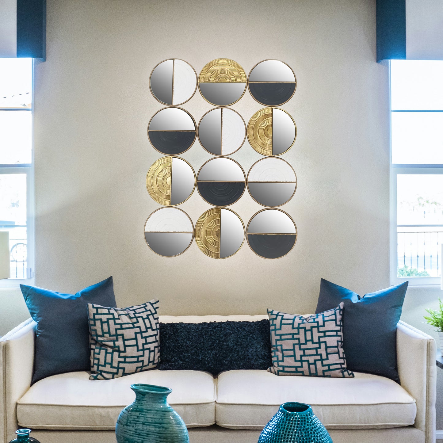 Urban Decor Metal Circular Wall Decor Black, Gold & Silver