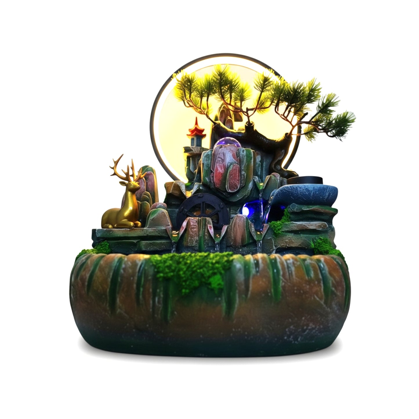 Deer Design Water Fountain Multicoloured