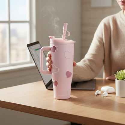 Heart Design 1.2Lt Flask Pink