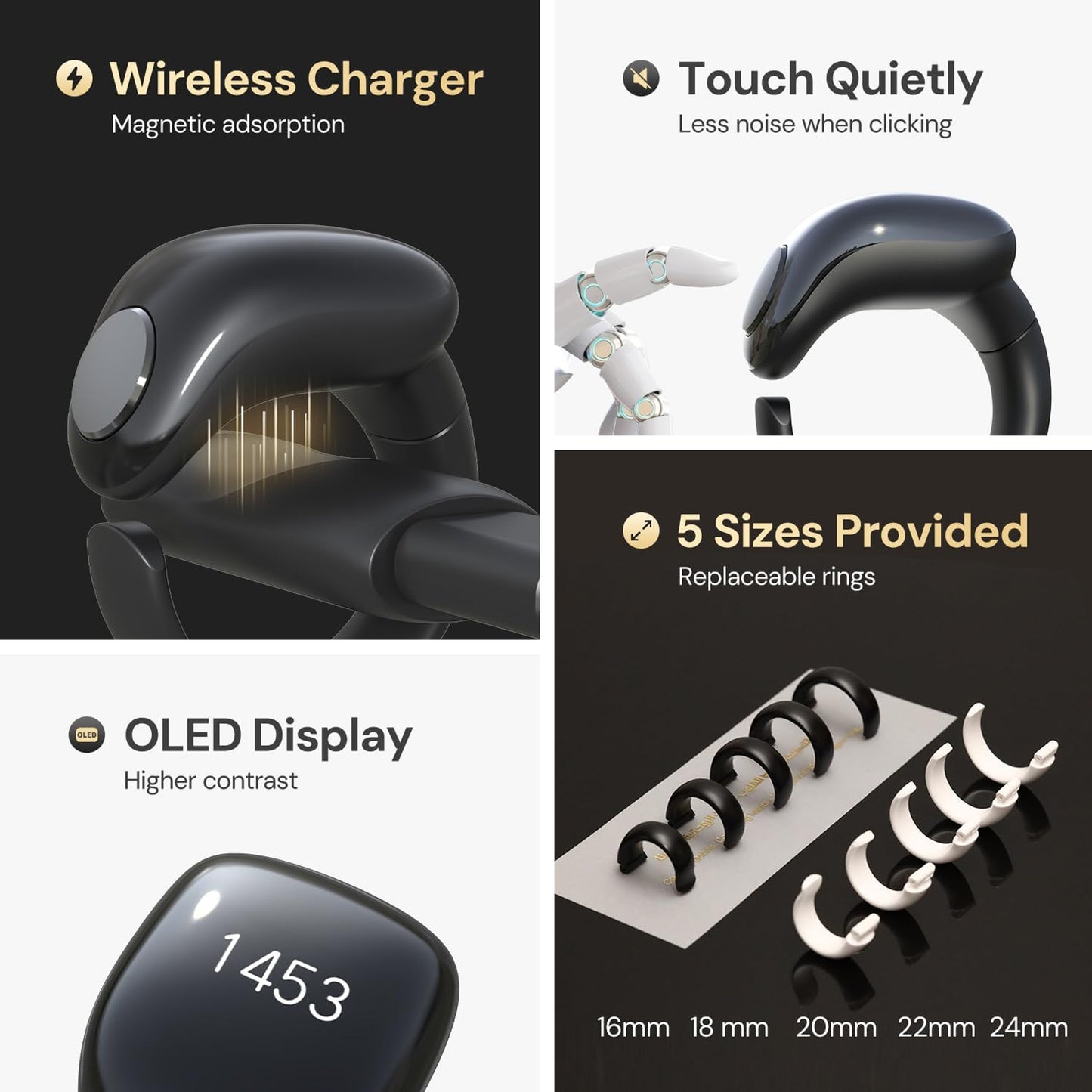 Salam Zikr Ring Smart Tasbeeh Counter Black