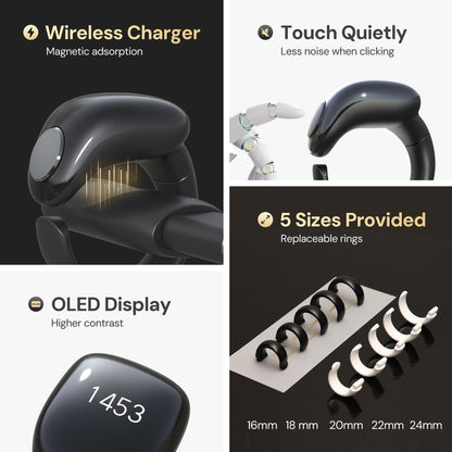 Salam Zikr Ring Smart Tasbeeh Counter Black