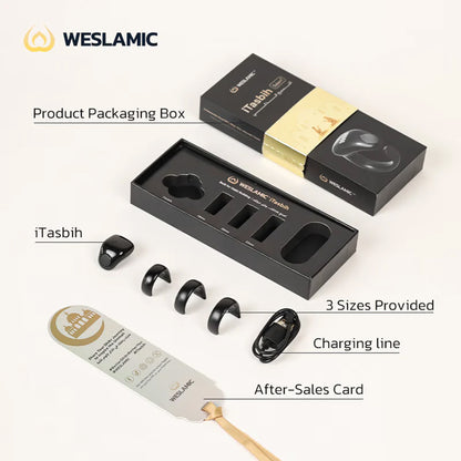 Salam Zikr Ring Smart Tasbeeh Counter Black