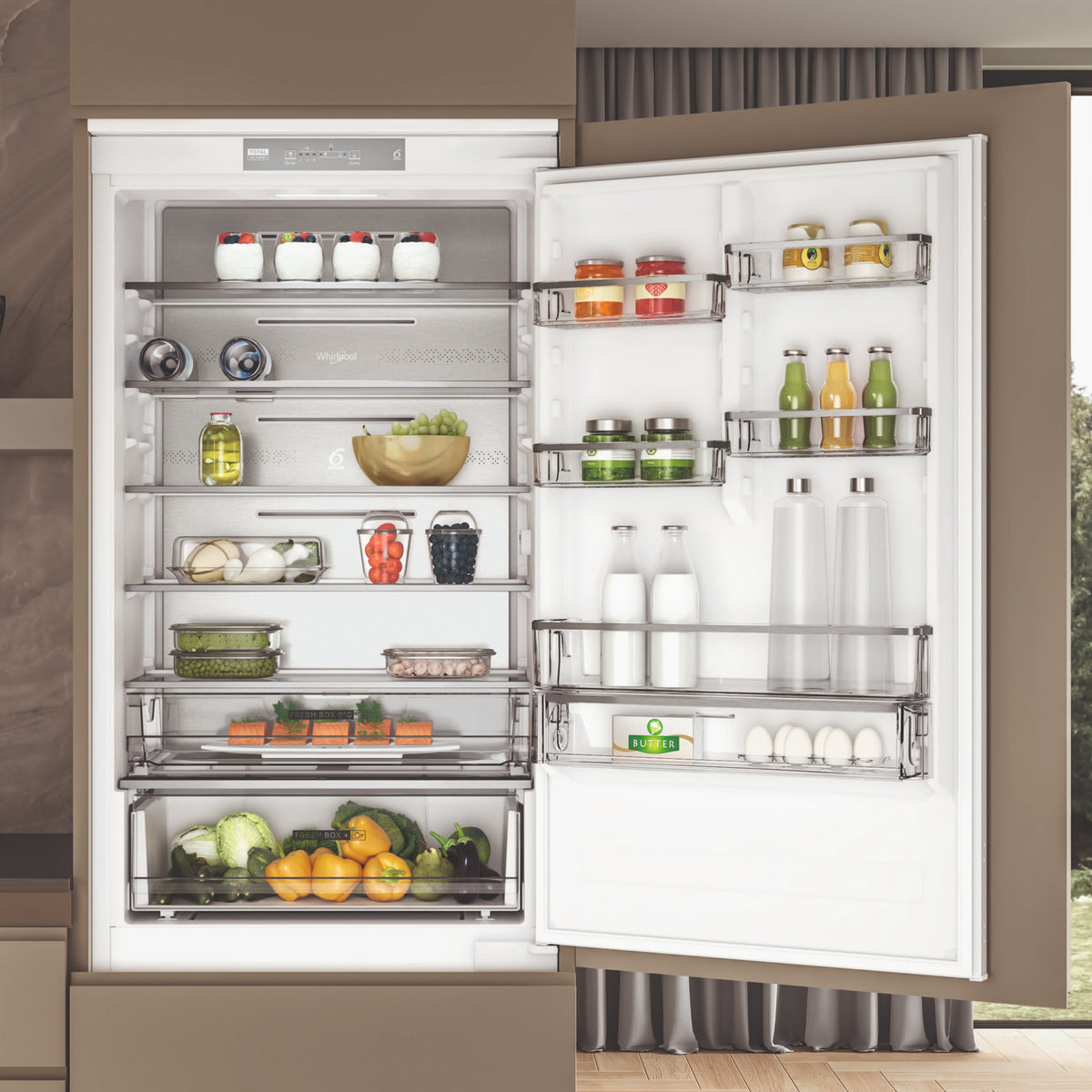 Whirlpool 394L Built-In Combi Fridge Freezer