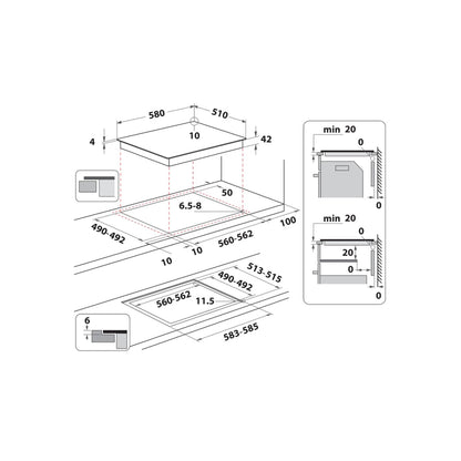Whirlpool 60cm Electric Hob Black