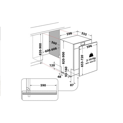 Whirlpool 14 Place Built-In Dishwasher Silver