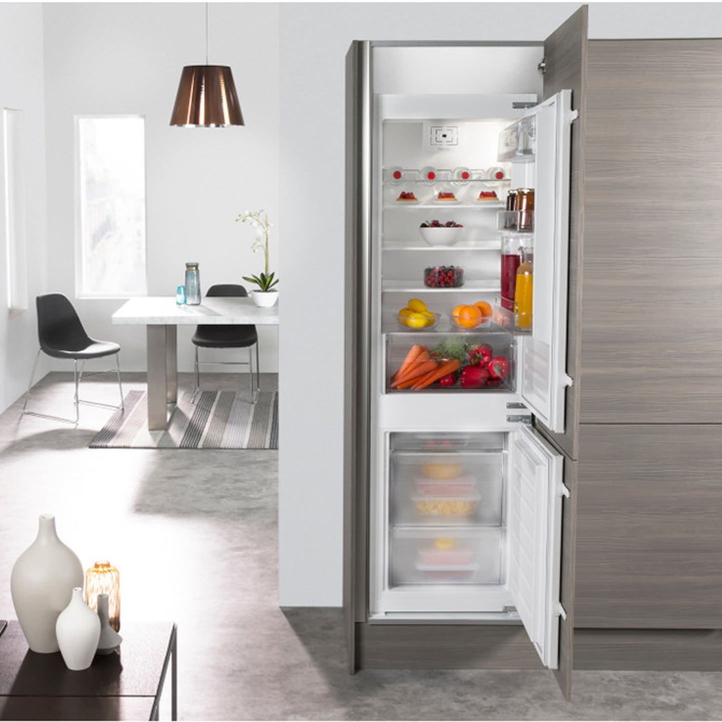 Whirlpool 275L Built-In Combi Fridge Stainless Steel