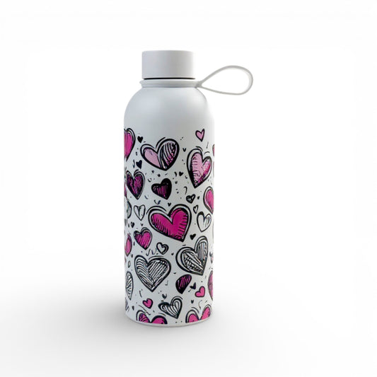 500ml Heart Design Flask White