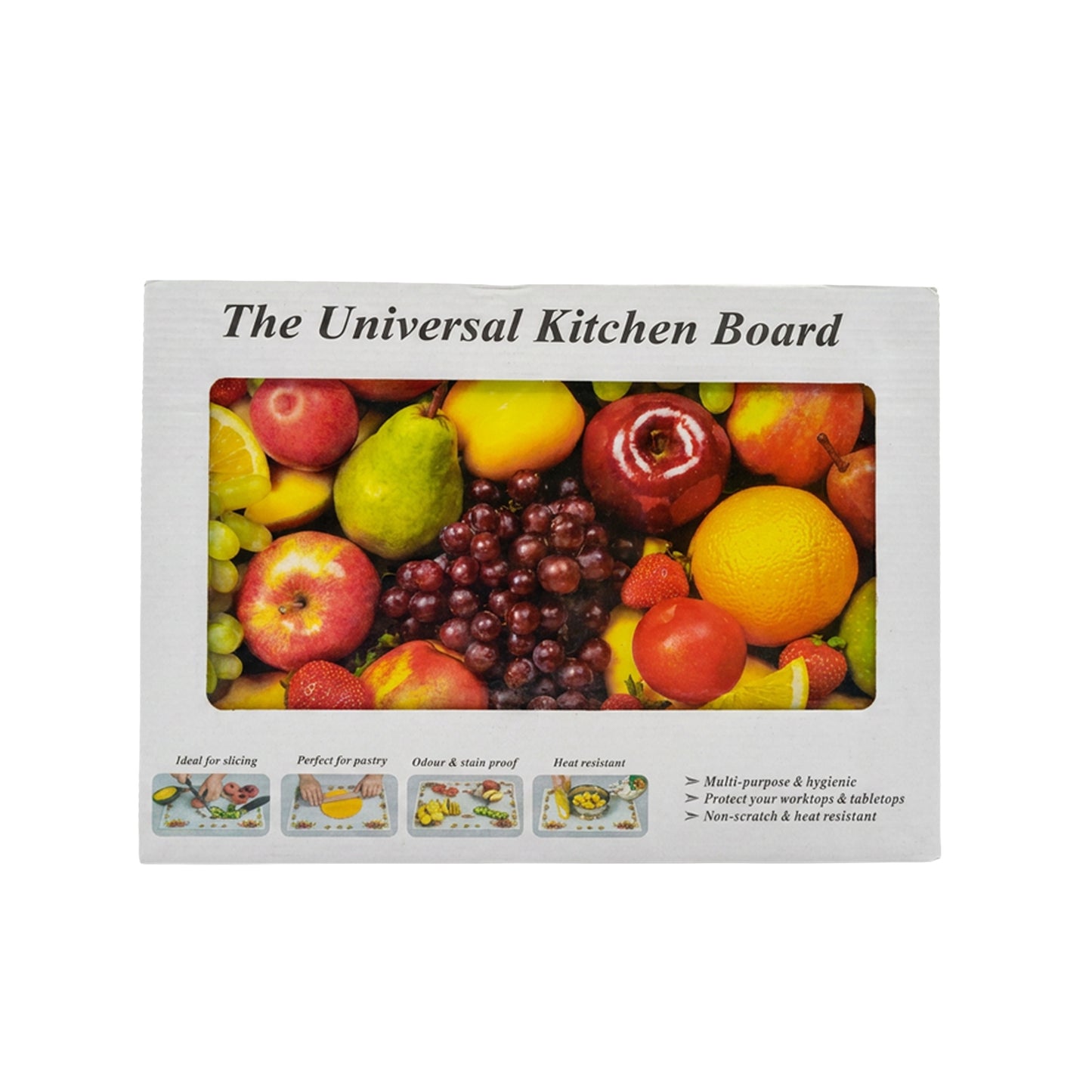 30 x 25cm Tempered Glass Cutting Board Multicoloured