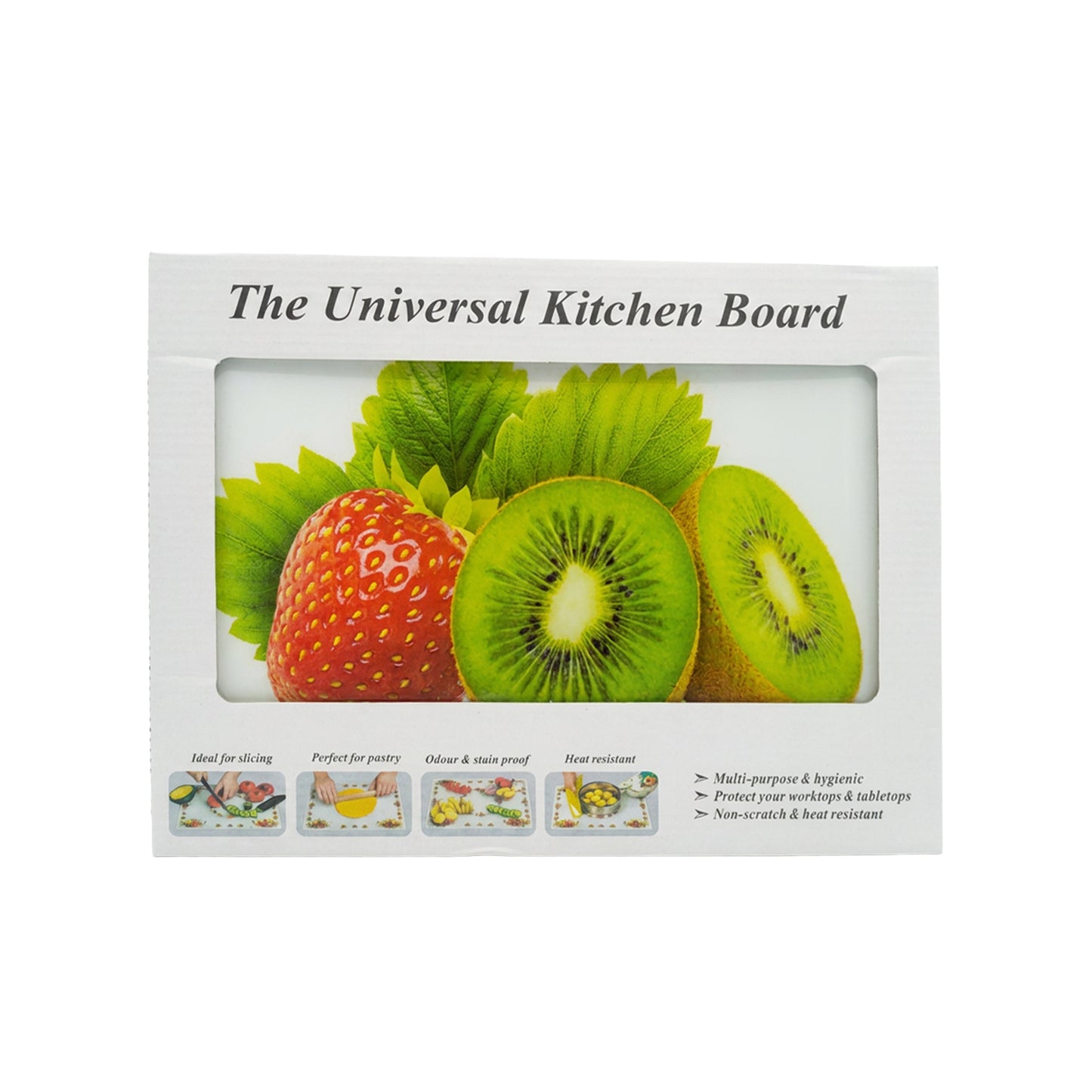 30 x 25cm Tempered Glass Cutting Board Multicoloured