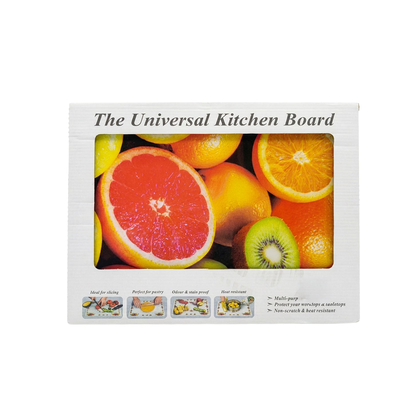 40 x 30cm Tempered Glass Cutting Board Multicoloured