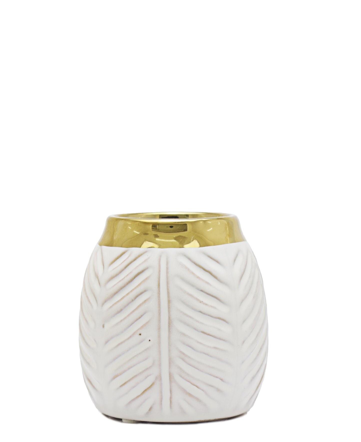 Urban Decor Pot 11cm - White & Gold