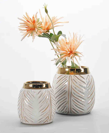 Urban Decor Pot 11cm - White & Gold