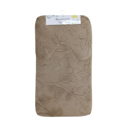 2 Piece Bathroom Mat Set Brown