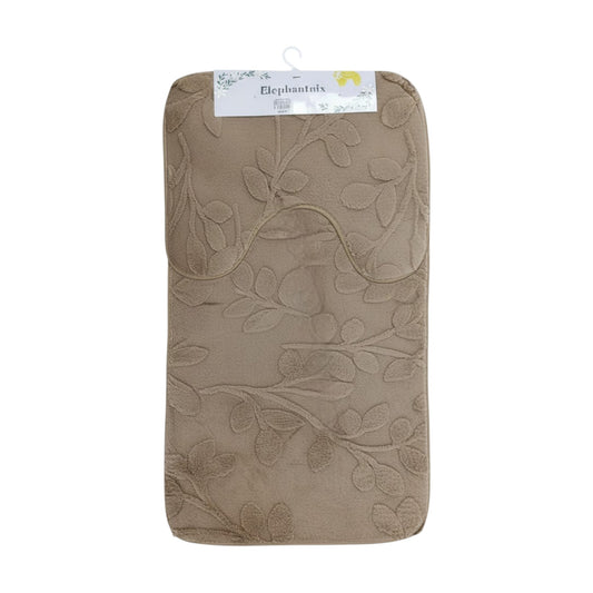 2 Piece Bathroom Mat Set Brown