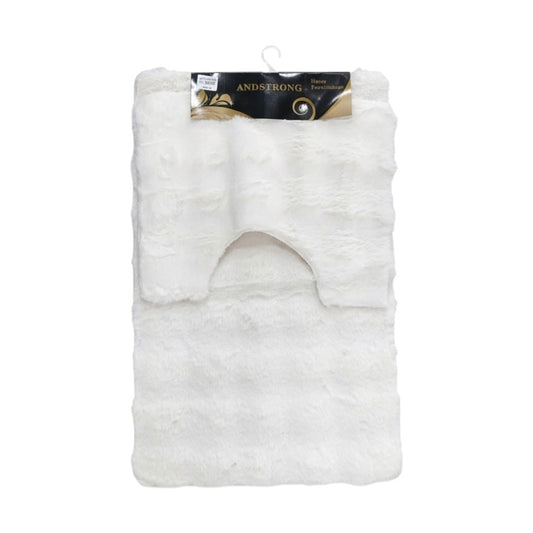 2 Piece Bathroom Mat Set White