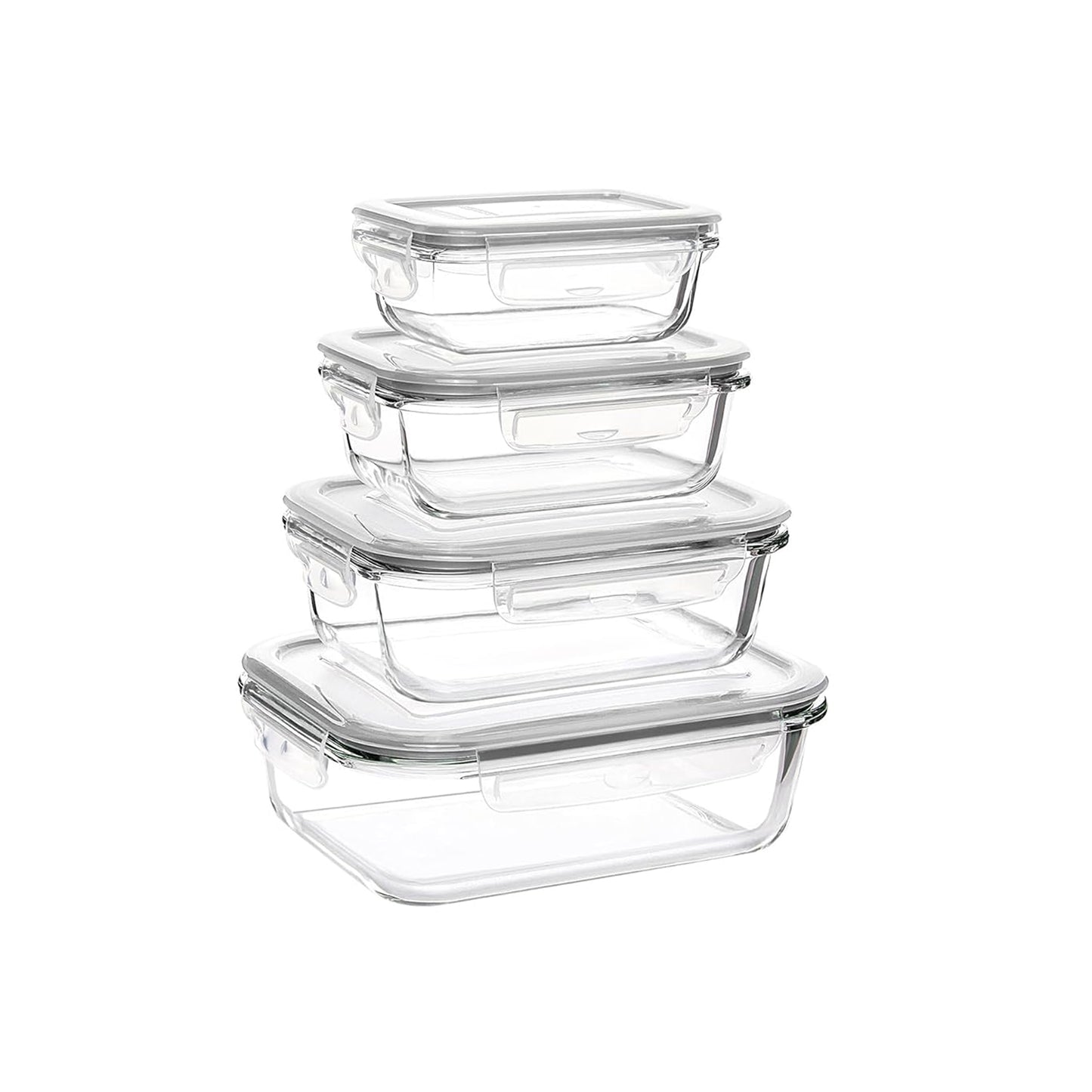 4 Piece Rectangular Storage Container Set Clear