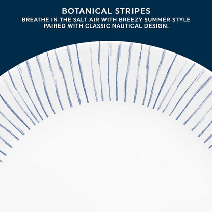Corelle Botanical Stripes 12 Piece Dinner Set White