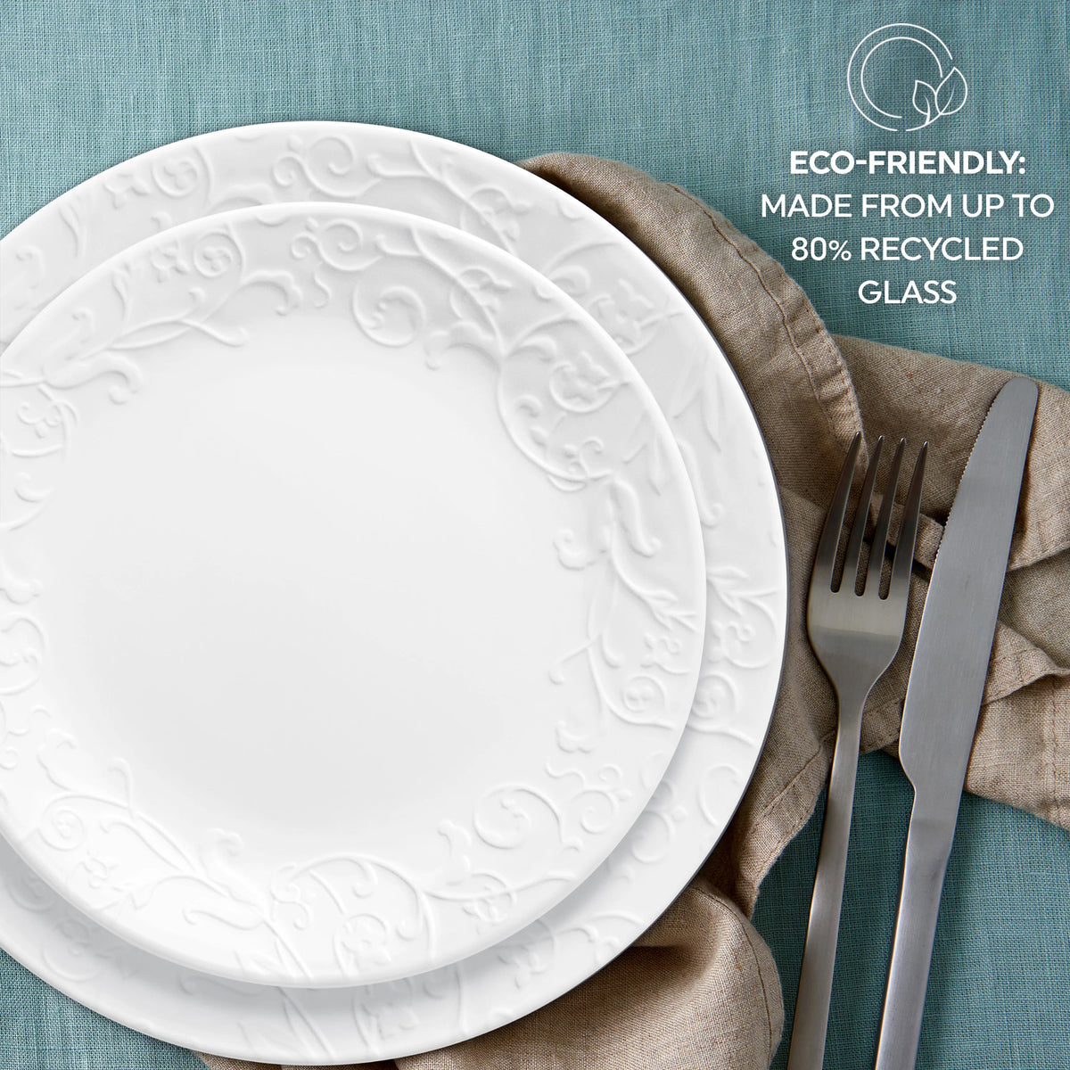 Corelle Bella Faenza 12 Piece Dinner Set White