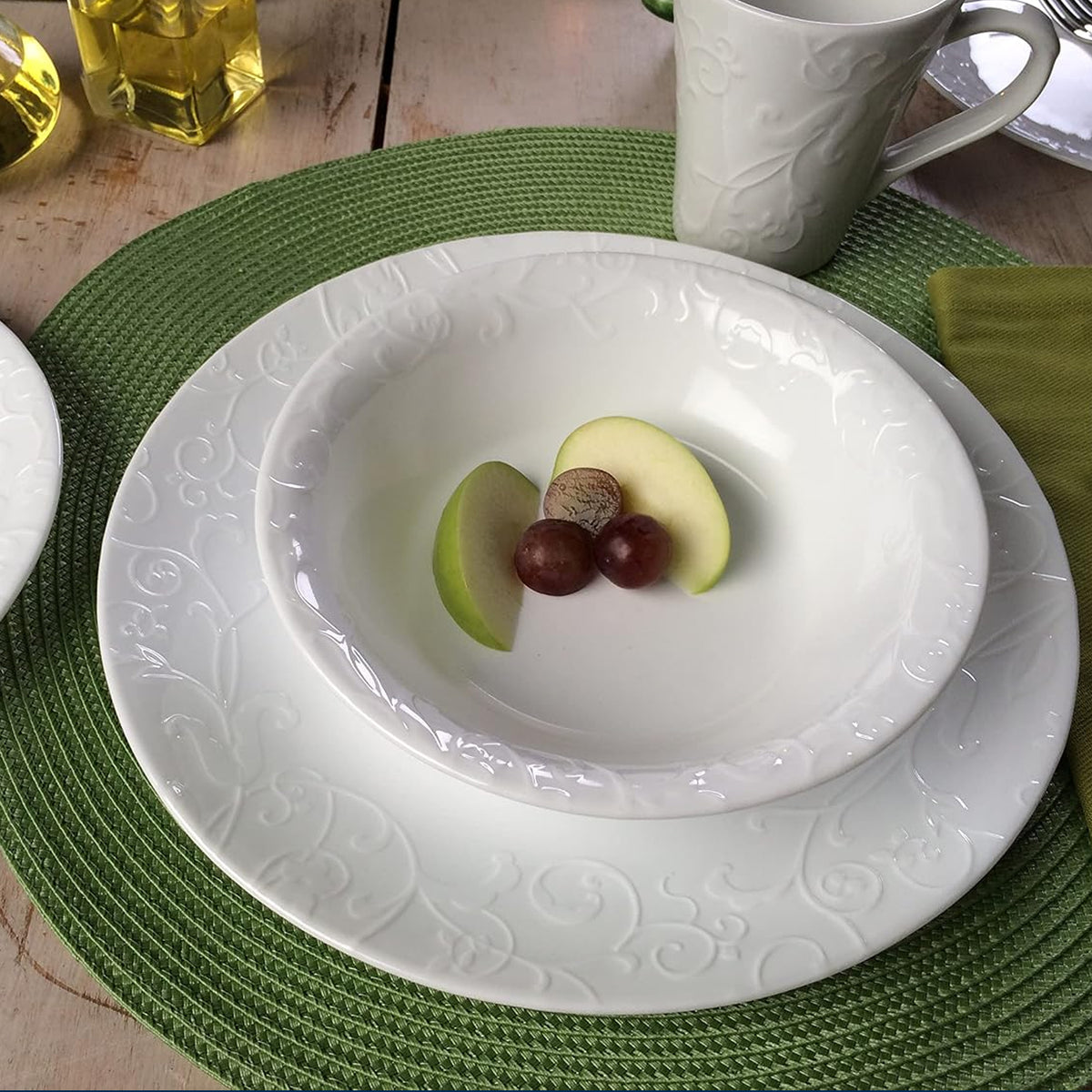 Corelle Bella Faenza 12 Piece Dinner Set White