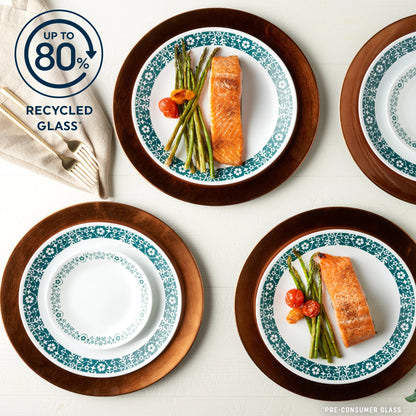 Corelle Penelope 18 Piece Dinner Set White