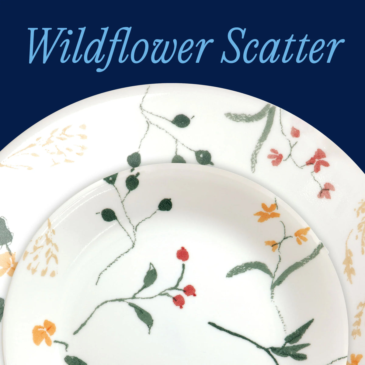 Corelle Wildflower Scatter 12 Piece Dinner Set White