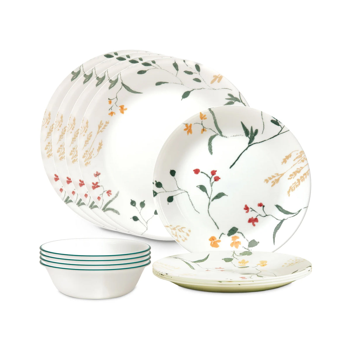 Corelle Wildflower Scatter 12 Piece Dinner Set White