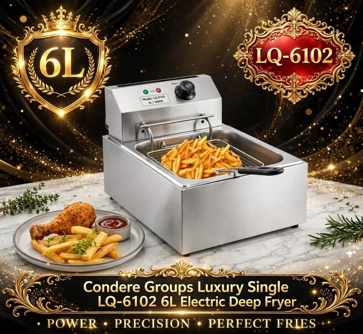 Condere LQ-6102 single tank deep fryer