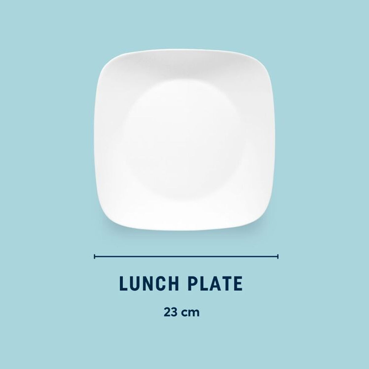 Corelle Square Lunch Plate 22.9cm - Pure White