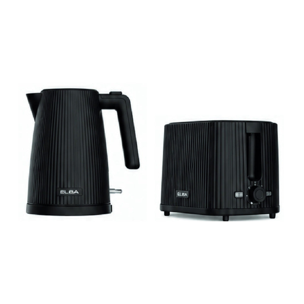 Elba Bellagio Kettle & 2 Slice Toaster Set Black