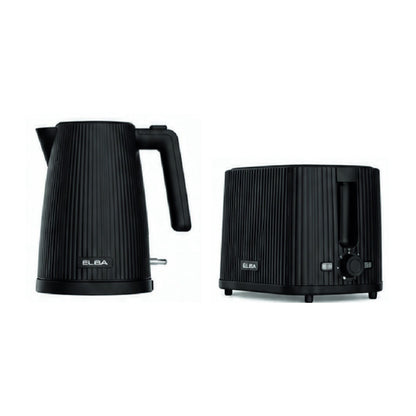 Elba Bellagio Kettle & 2 Slice Toaster Set Black