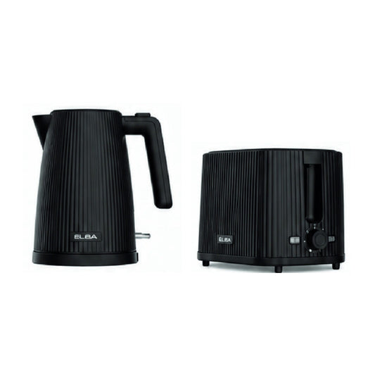 Elba Bellagio Kettle & 2 Slice Toaster Set Black