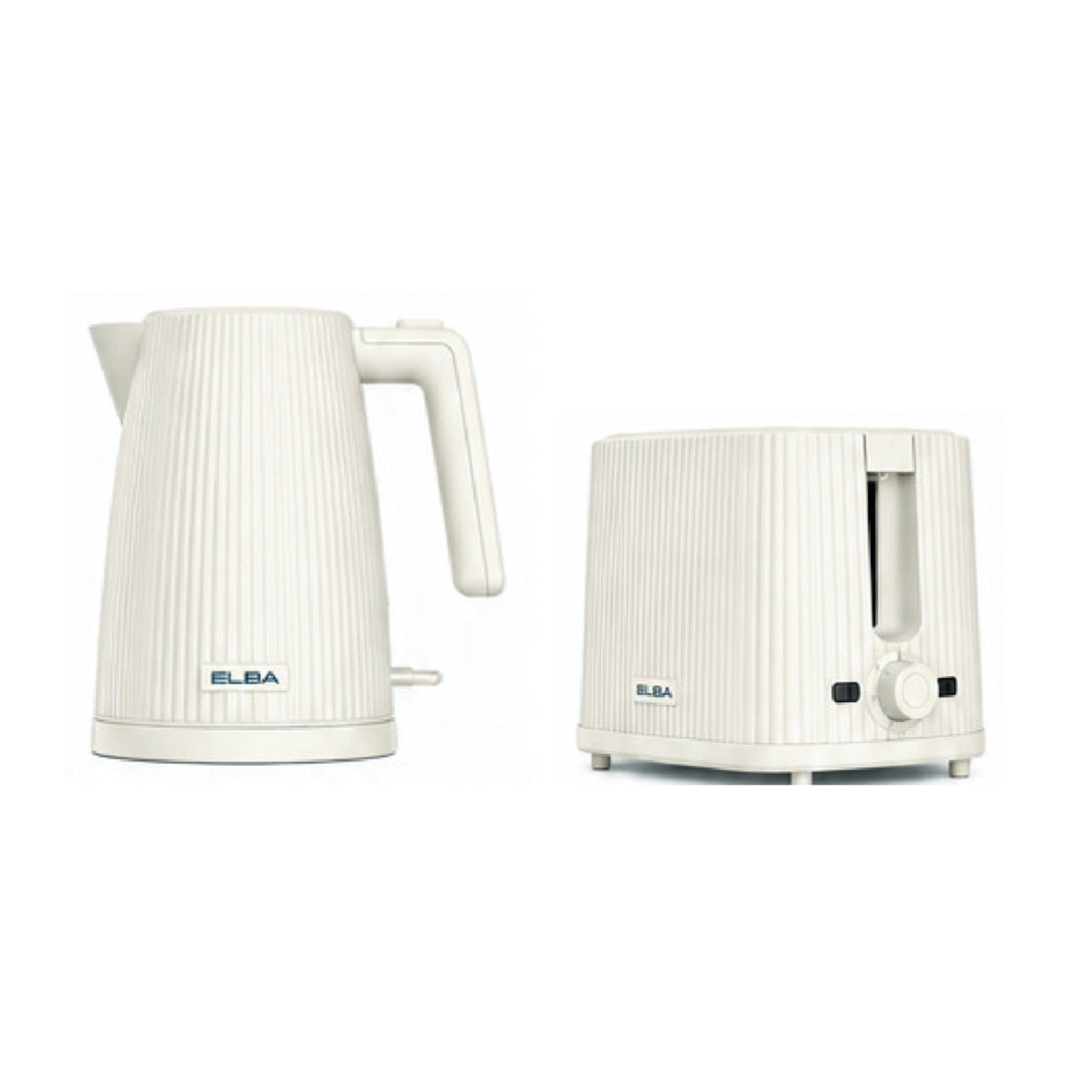 Elba Bellagio Kettle & 2 Slice Toaster Set Cream