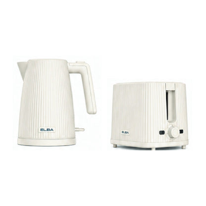 Elba Bellagio Kettle & 2 Slice Toaster Set Cream