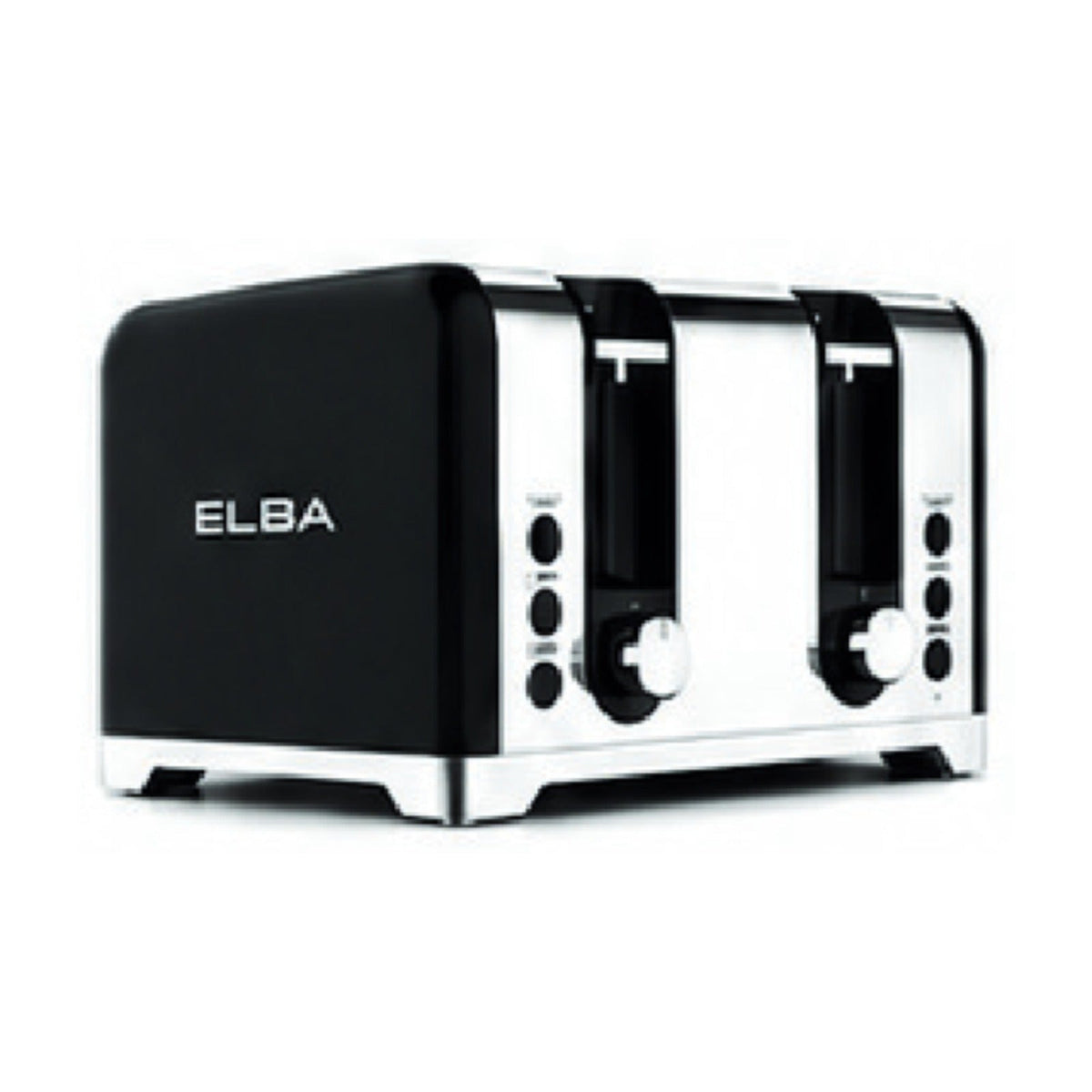 Elba Lusso 4 Slice Stainless Steel Toaster Black