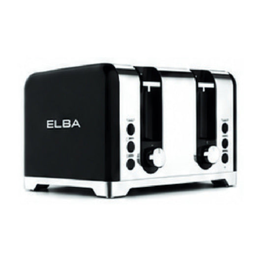 Elba Lusso 4 Slice Stainless Steel Toaster Black