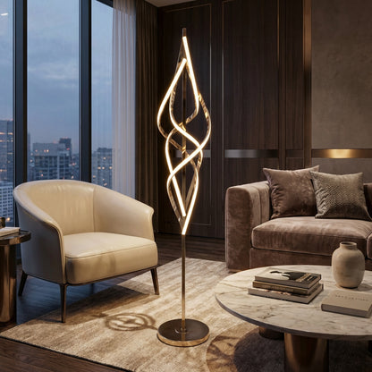 Twisting Design Floor Lamp Gold