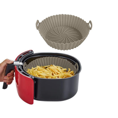 Kitchen Life  Piece Silicone Round Air Fryer Liner Set Grey & Red