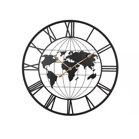 Minimalist Modern Round Silent Non Ticking Battery Operated Wall Clock Black