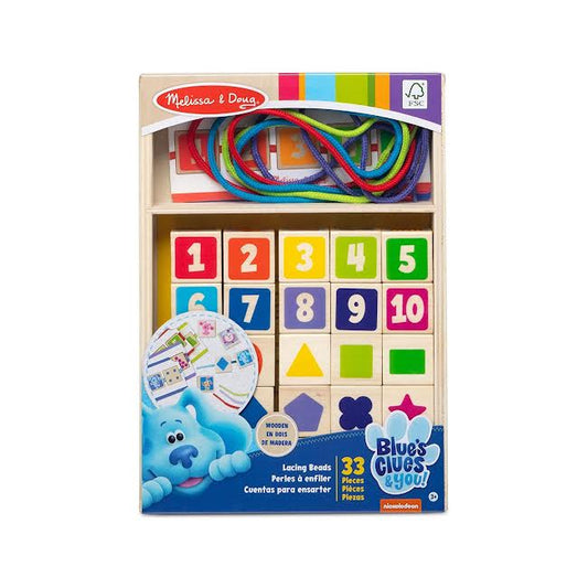 Melissa & Doug Blues Clues Wooden Lacing Beads Multicoloured