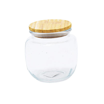 Kitchen Life 1.4Lt Round Glass Canister with Bamboo Lid Clear