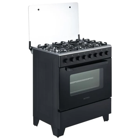 King Outdoor 76cm Full Gas Stove with 6 Burners & Grill Matte Black