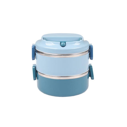 Stackable 2 Tier Lunch Box Blue