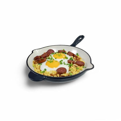 Aqua Enamel Cast Iron Fry Pan Grey