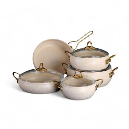 Leydi Elite 9 Piece Cookware Set Ivory