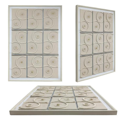 80 x 120cm Spiral Design Frame Cream