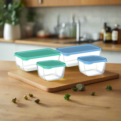Pasabahce Snowbox 4 Piece Combo Blue & Green