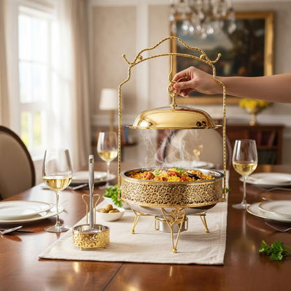 4Lt Chafing Dish with Spoon Gold